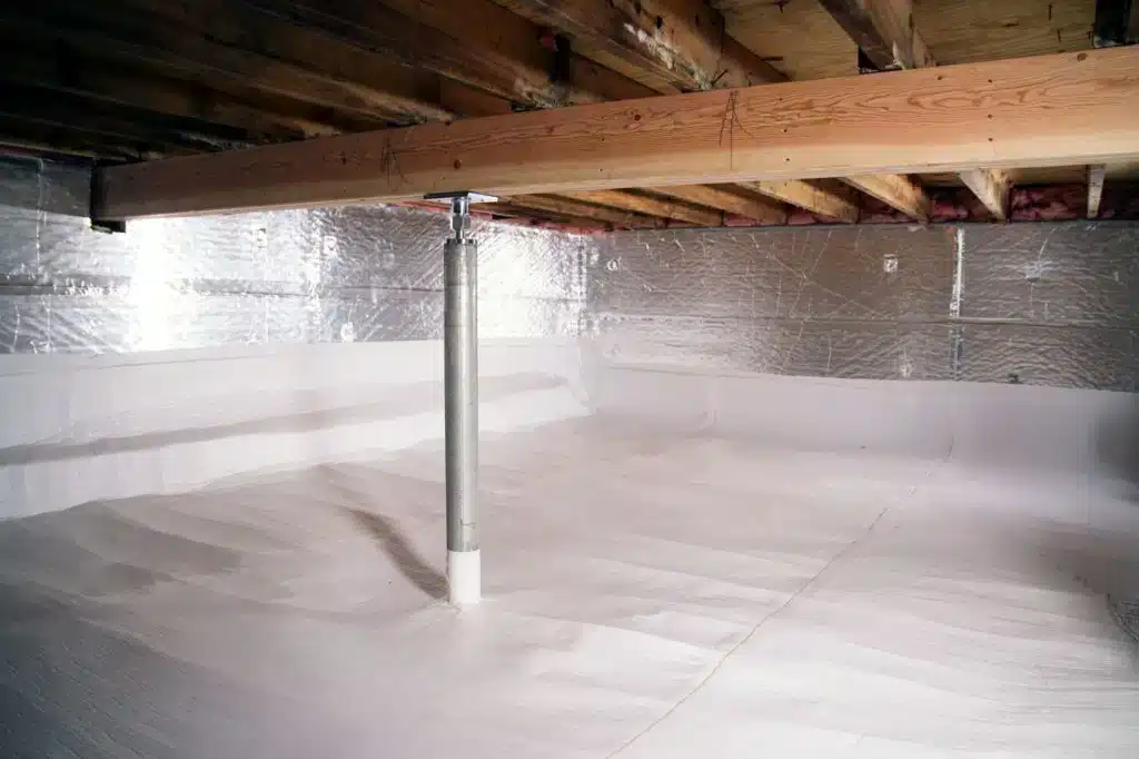 waterproofed crawl space